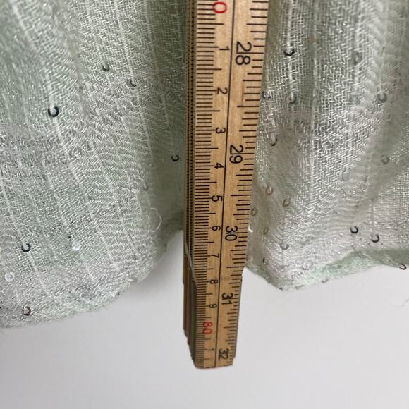 Free People Tunic Top Gauzy Breezy Light Green Silver Sequins Oversized S - Picture 5 of 8
